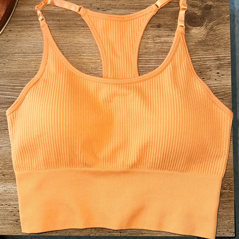 Balance Athletica (now Vitality) Linear Racer Top in Glow (orange) size Large